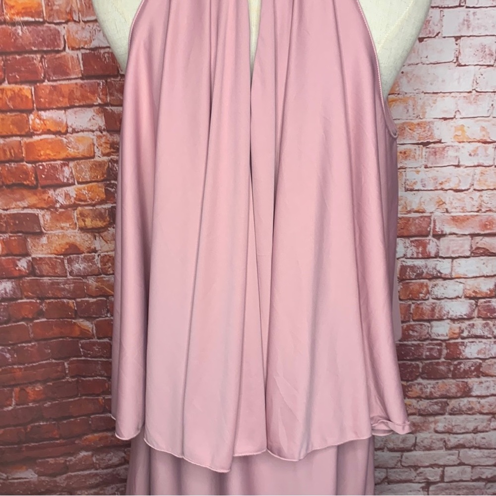 Koh Koh Dusty Rose Sleeveless Halter Maxi Dress - Picture 8 of 16